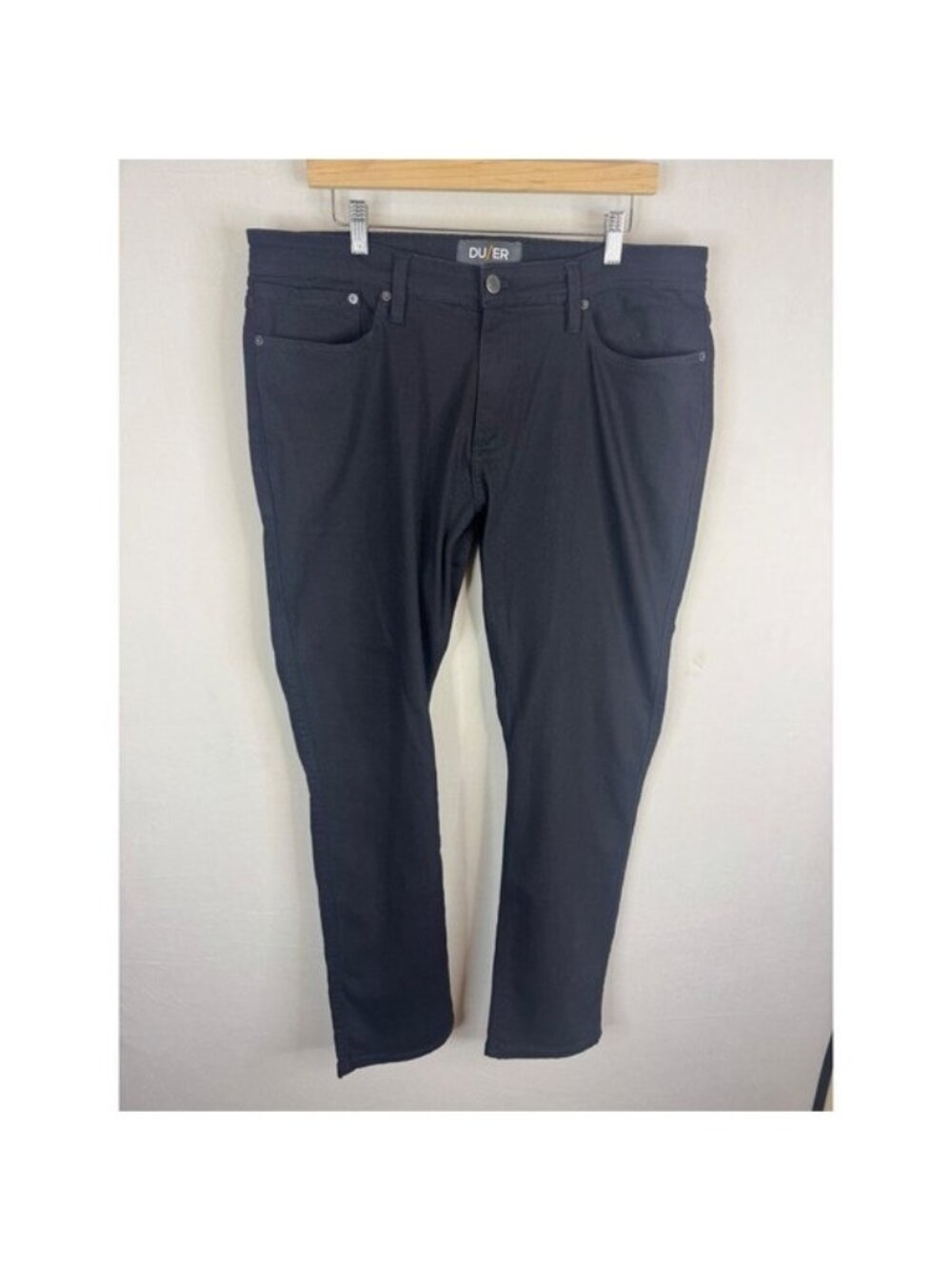 DU/ER L2X Relaxed Taper Performance Denim Jeans Black 36x32 COOLMAX